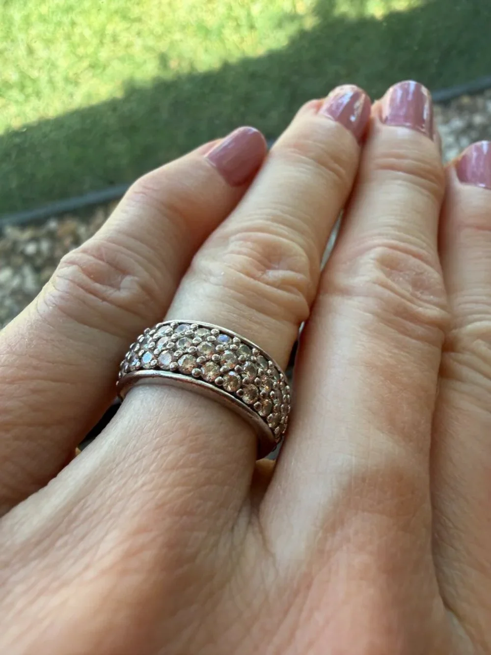 Vintage Diamonique Sterling Silver 925 Pave CZ Eternity Band - Size 5